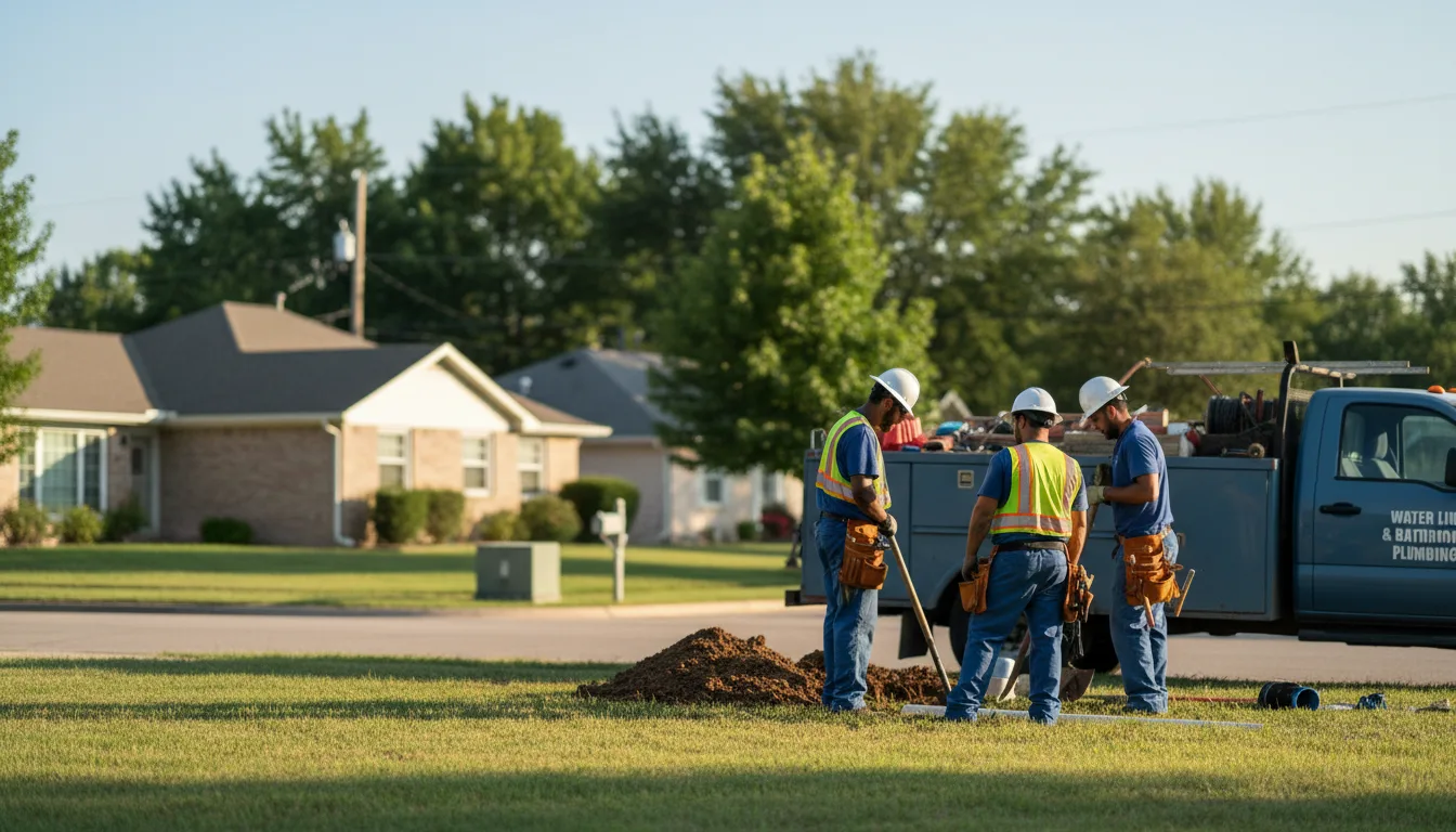 Residential water line and bathroom plumbing service in Hiawatha, KS
